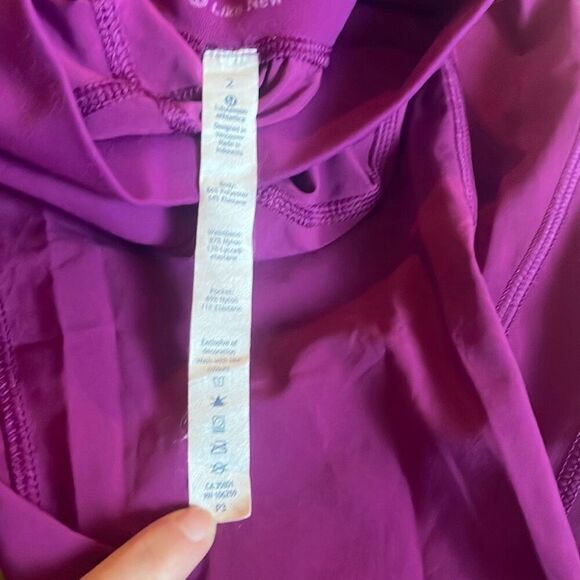 Lululemon Purple Tranquil High Waist Crop Casual Pants Pockets Sz 2 Athleisure - Picture 9 of 11